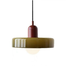 (Green) Modern Pendant Light Glass Home Decorative Lamp for Restaurant Bedroom Study Indoor Hanging Illumina