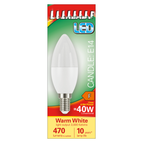 Eveready Eveready LED Candle E14 (SES) 470lm 4.9W 3000K (Warm White)  1 Pack