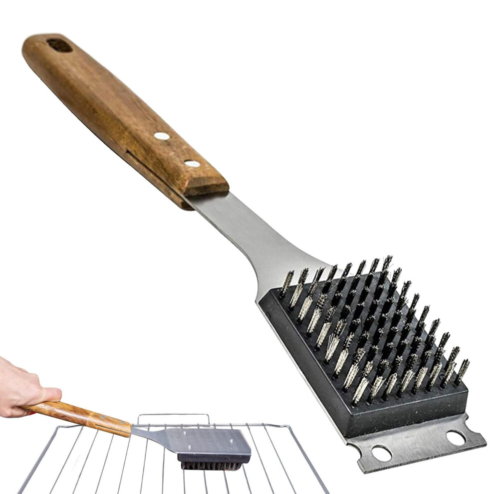 Grill cleaning brush, scraper made of stainless steel, portable grill grate cleaner, effortless cleaning brush for charcoal grills, smoker Ref: 2034-image-OPC-PJ5NG76-NEW