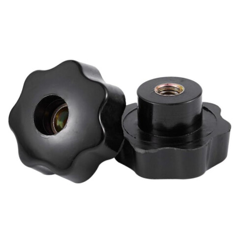 4 Pcs M10 Female Thread Nuts 50mm Plastic Star Head Clamping Knob Grip 2