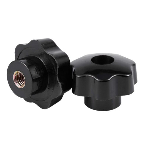 4 Pcs M10 Female Thread Nuts 50mm Plastic Star Head Clamping Knob Grip 1