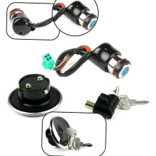 Motorcycle Ignition Switch Fuel Gas Cap Seat Lock Key Kit for GN125 GN 125 1982-2001