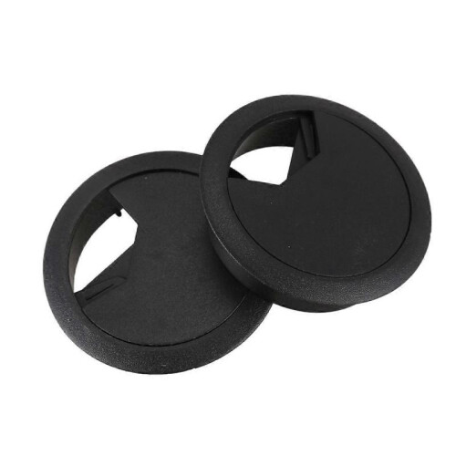 4 Pcs 50mm Diameter Desk Wire Cord Cable Grommets Hole Cover Black 2