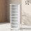 Homcom HOMCOM CD Storage Unit DVD Tower Blu-ray Storage Shelf for Living Room White 9