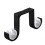 4Pcs Double Curtain Rod Brackets Ceiling Mount Supports Aluminum Alloy Black 4