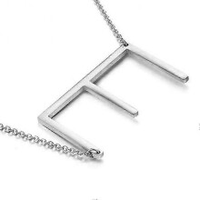 (E) Women's 26 English Letter Pendant Necklace Fashion Alphabet Choker Chain Jewelry Gift for Party