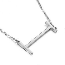 (I) Women's 26 English Letter Pendant Necklace Fashion Alphabet Choker Chain Jewelry Gift for Party