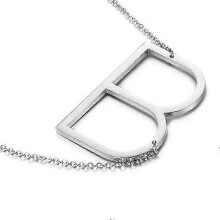 (B) Women's 26 English Letter Pendant Necklace Fashion Alphabet Choker Chain Jewelry Gift for Party