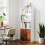 Homcom HOMCOM 5-Tier Bookcase, Tall Bookshelf with Adjustable Shelf, Rustic Brown 1