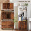 Homcom HOMCOM 5-Tier Bookcase, Tall Bookshelf with Adjustable Shelf, Rustic Brown 6