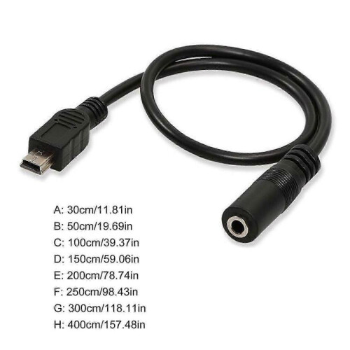 (2.5M) 3.5mm Microphone Cable Adapter with Mini USB Connector for Audio Recording 2