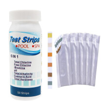 Pool Test Strips, 6 in 1 Fast and Accurate for Total Alkalinity, PH, Free Chlorine, Hardness, Cyanuric Acid, Total Chlorine