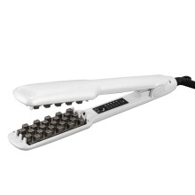 (WHITE) Hair Iron Ceramic 3D Grid Hair Crimper