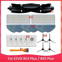 EZVIZ RE4 Plus RE5 Plus Robot Vacuum Accessories: Side Brush HEPA Filter Mop Cloth Dust Bags