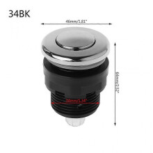(34mm) Push Button On-Off Air Pressure Switch for Bathtub Waste Disposal System with Whirlpool Compatibility