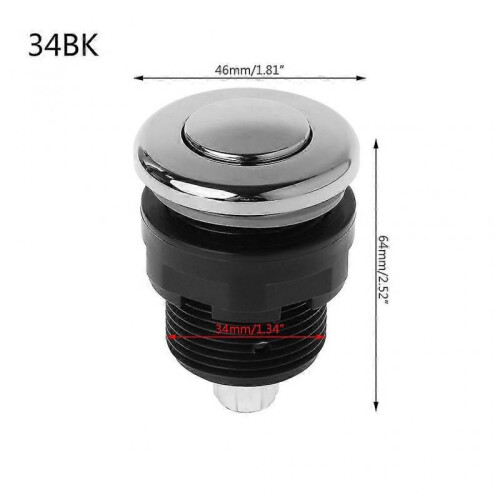 (34mm)Push Button On-Off Air Pressure Switch for Bathtub Waste Disposal System with Whirlpool Compatibility