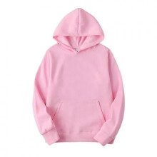 (M, Pink) Cotton-Padded Women's Hooded Sweatshirts