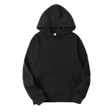(M, Black) Cotton-Padded Women's Hooded Sweatshirts