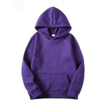 (M, Purple) Cotton-Padded Women's Hooded Sweatshirts