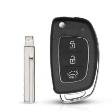 (HY20 Blade) 3 Button Flip Remote Key Case for Hyundai Solaris IX35 IX45 - Uncut Key Shell Fob Cover