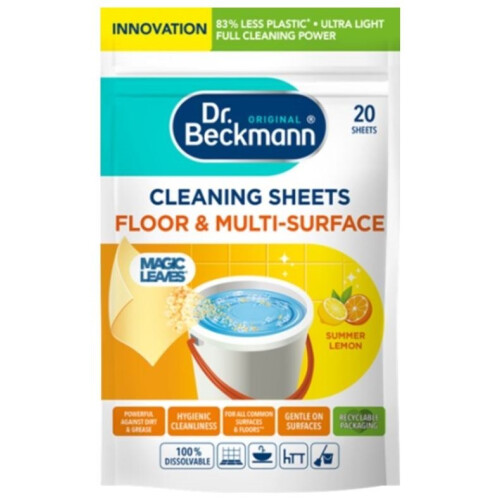 Dr Beckmann Dr.Beckmann Cleaning Sheets Floor and Multi-Surface Summer Lemon 20pk