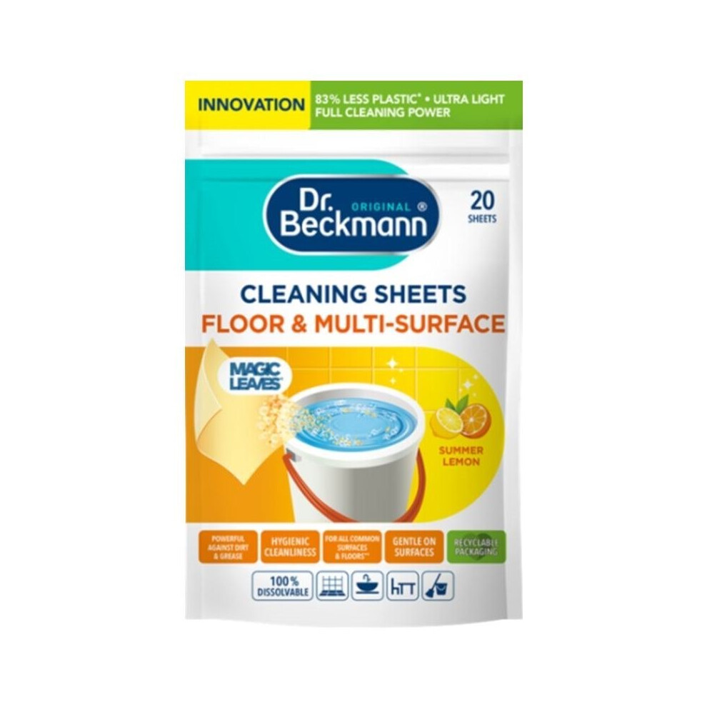 Dr Beckmann Dr.beckmann Cleaning Sheets Floor And Multi-Surface Summer Lemon 20Pk
