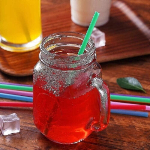 (500Pcs) 1000 Pcs Colorful Plastic Long Disposable Drinking Straws for Parties Bulk 1
