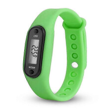 (green) Fitness Step Counter Watch with LCD Display for Adults & Kids - Activity Tracker Pedometer