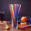 (500Pcs) 1000 Pcs Colorful Plastic Long Disposable Drinking Straws for Parties Bulk 3