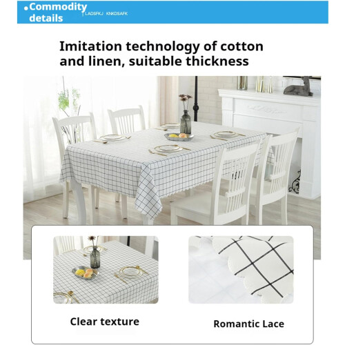 PVC tablecloth for rectangular tables, indoor/outdoor use, 140220cm 1