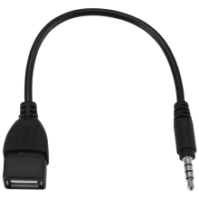 USB-Buchse, AUX, 3,5-mm-Klinkenstecker fuer Audio-Daten-Ladekabel Schwarz