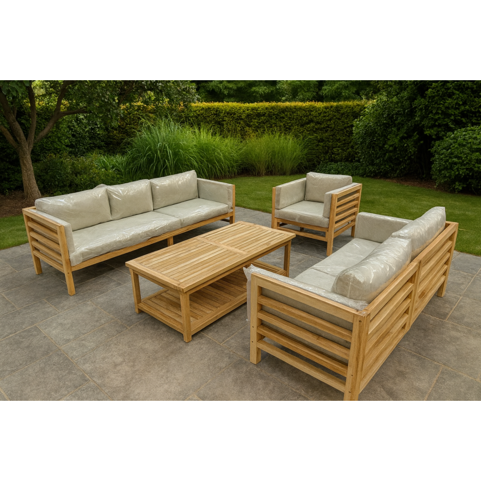 teak garden sofa set with coffee table