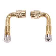 2 pcs Ventilverlaengerung Ventil verlaengerung Adapter Reifen 90 Grad gebogen Metall fuer Fahrrad Motorrad Scooter