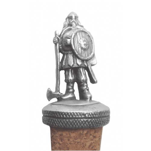 (Add a Gift Pouch) Viking Warrior Chieftan Pewter Bottle Stopper 2