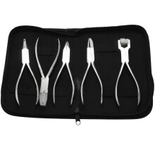 5 StüCke Edelstahl Optik Brillen Optiker Rahmen Reparatur Optische Zangen Werkzeug Kit mit Schwarz Tasche