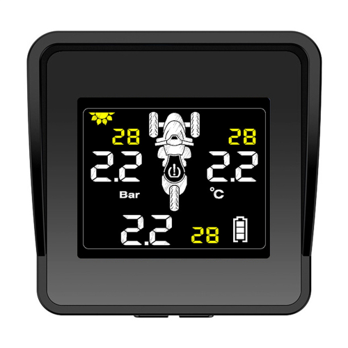 Solar Wireless ReifendrucküBerwachungssystem Motorrad TPMS ReifendrucküBerwachung LCD-Anzeige 3 Externe Sensoren