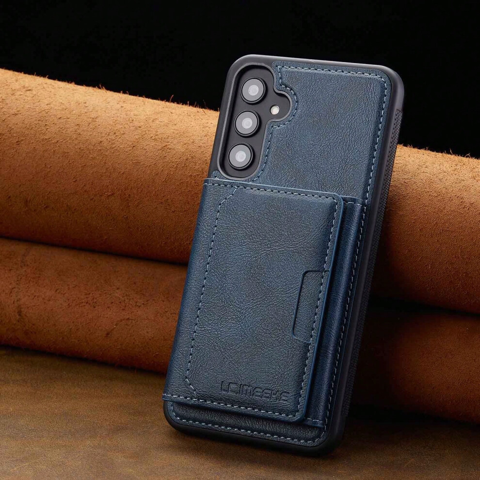 Photos - Case  Suitable for Samsung S25ultra anti-theft mobile phone  S24FE card holder magnetic leather  A1(blue, Samsung A16 5G)