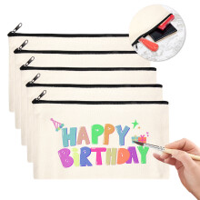 50 StüCke Leinwand ReißVerschluss Tasche Bleistift FedermäPpchen Kosmetik Leere DIY Schule