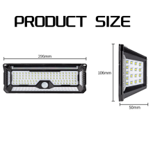 Solar-Außenleuchten, 4000LM 202 LED-Außenleuchte mit Bewegungssensor, IP65 Wasserdichte Solar-Außenleuchten 4 Weitwinkel