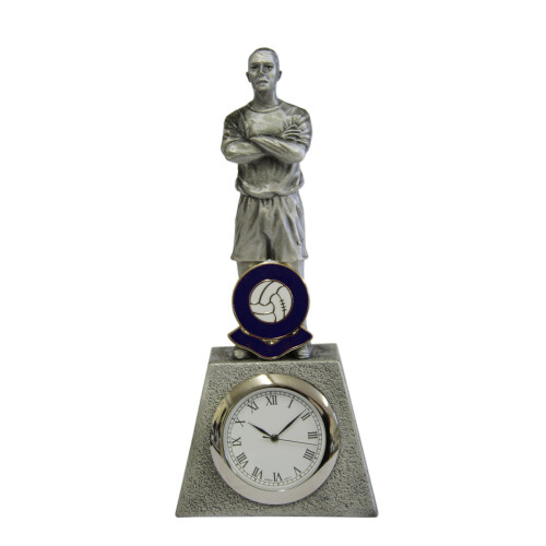 Pewter Footballer Desk Clock