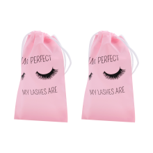 50 StüCk Wimpern-Nachsorgebeutel Wimpernverpackung Kunststoff-Make-Up-Tasche Tragbarer Kulturbeutel für Frauen mit Schwarzem Kordelzug