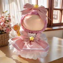 Rosa Puppenkleidung für Labubu, 6,7 Zoll süße Puppenkleidung Set Accessoires (nur Kleidung keine Puppe)