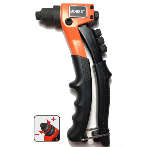 GOBEST compact size hand riveter, pop rivet gun  200 mm 2.4-4.8 rivets