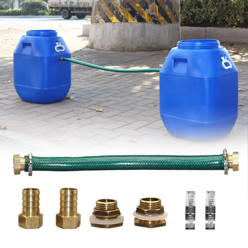 Rain Collector 100 cm Rain Butt Connector with 2 Hose Nuts, 2 Outlets, 2 Clamps