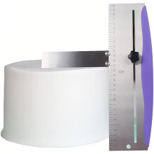 Cake Scraper Smoother 12 Inch/30cm Stainless Steel Adjustable Cake Edge Smoother Cake Bench Scraper Decorating Tools for Icing Frosting Cream Edge