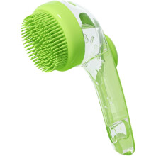 Dog Shampoo Brush | Comfortable Dog Bath Brush with Soap Dispenser | Long Handle Dogs Cats Grooming Shower Brush | Shampoo Massage Bath Brush