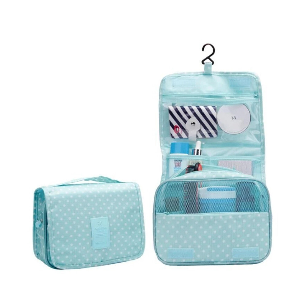 Green ( Dot) Travel Cosmetic Storage Makeup Bag Folding Hanging Toiletry Wash Organizer Pouch