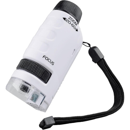 LED Pocket Microscope (60-120x) | Portable, Handheld, Lighted | STEM Educational Toy for Students, Ideal for Preschool, Home Study