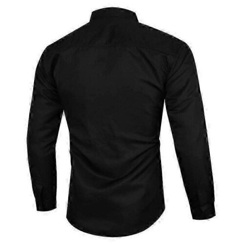 (S, Black) Men's Regular-Fit Long-Sleeve Oxford Shirt 1
