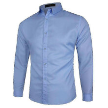 (3XL, Blue) Men's Regular-Fit Long-Sleeve Oxford Shirt
